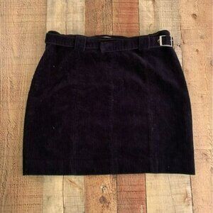 Urban outfitters navy blue corduroy mini skirt with belt -M